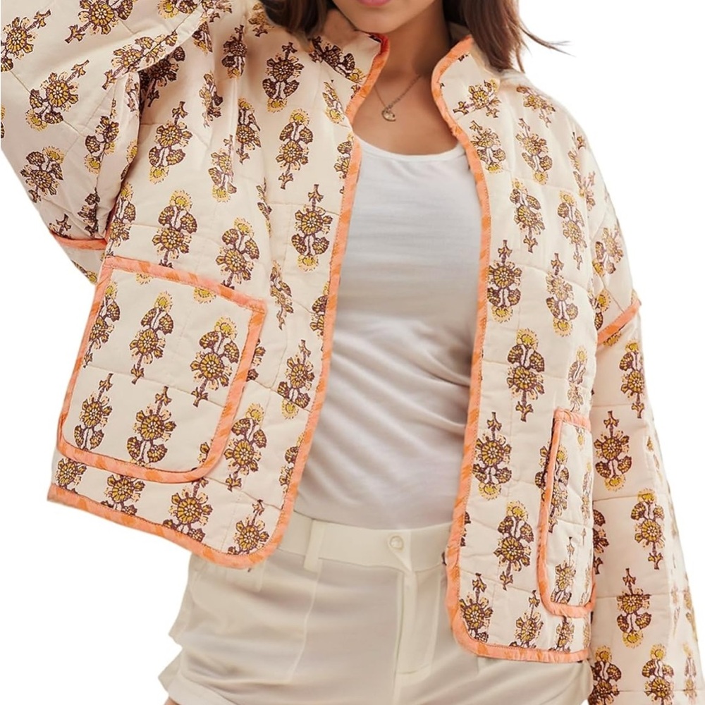 Boutique • Cropped Floral Puffer Jacket